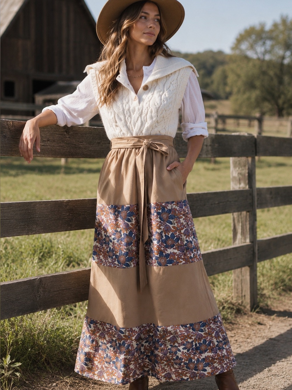 NWT Anthro  Sachin & Babi Jacquard Boho -meets -Vintage Belted Maxi Skirt  12